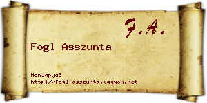 Fogl Asszunta névjegykártya